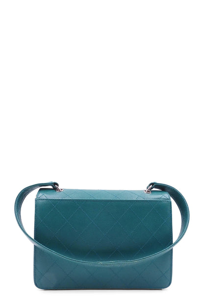 Vintage Top Handle Flap Bag Turquoise