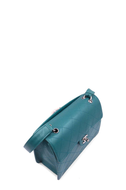Vintage Top Handle Flap Bag Turquoise