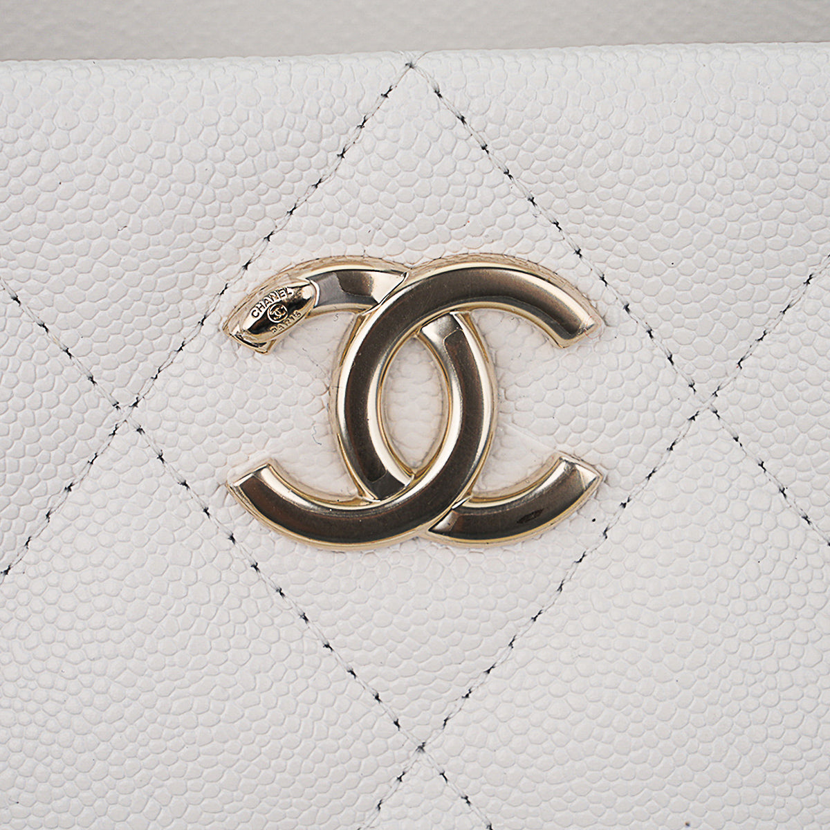 Chanel 2023 Limited Edition White Quilted Caviar Leather Large Tote Bag