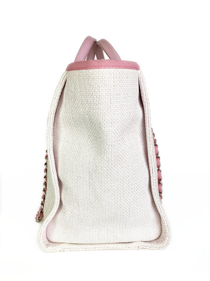 Chanel Pink & White Deauville Tote