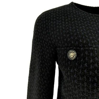 Pre owned Chanel wool navy and black designer coat/dress
