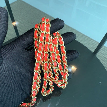 WOC Wallet On Chain Boy Lambskin Salmon Red GHW No 23