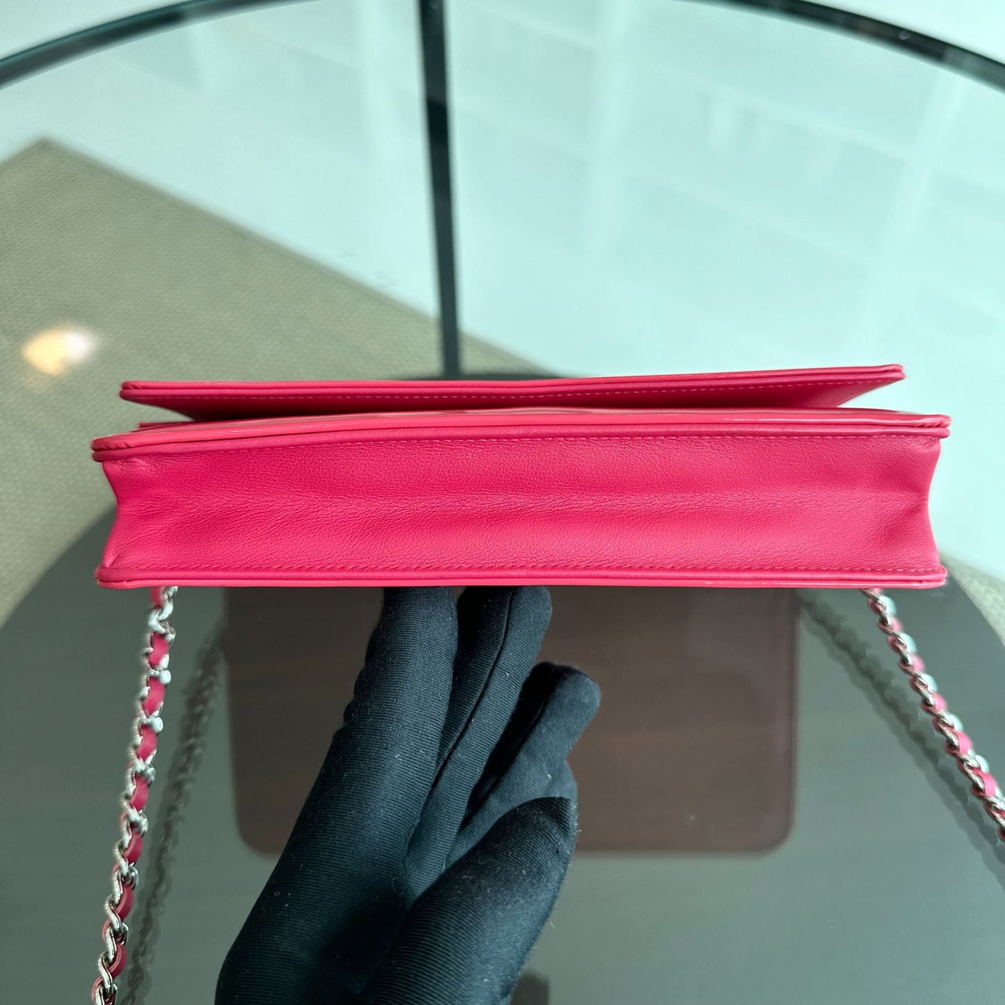 WOC Wallet On Chain CC Patent Leather Pink No 17