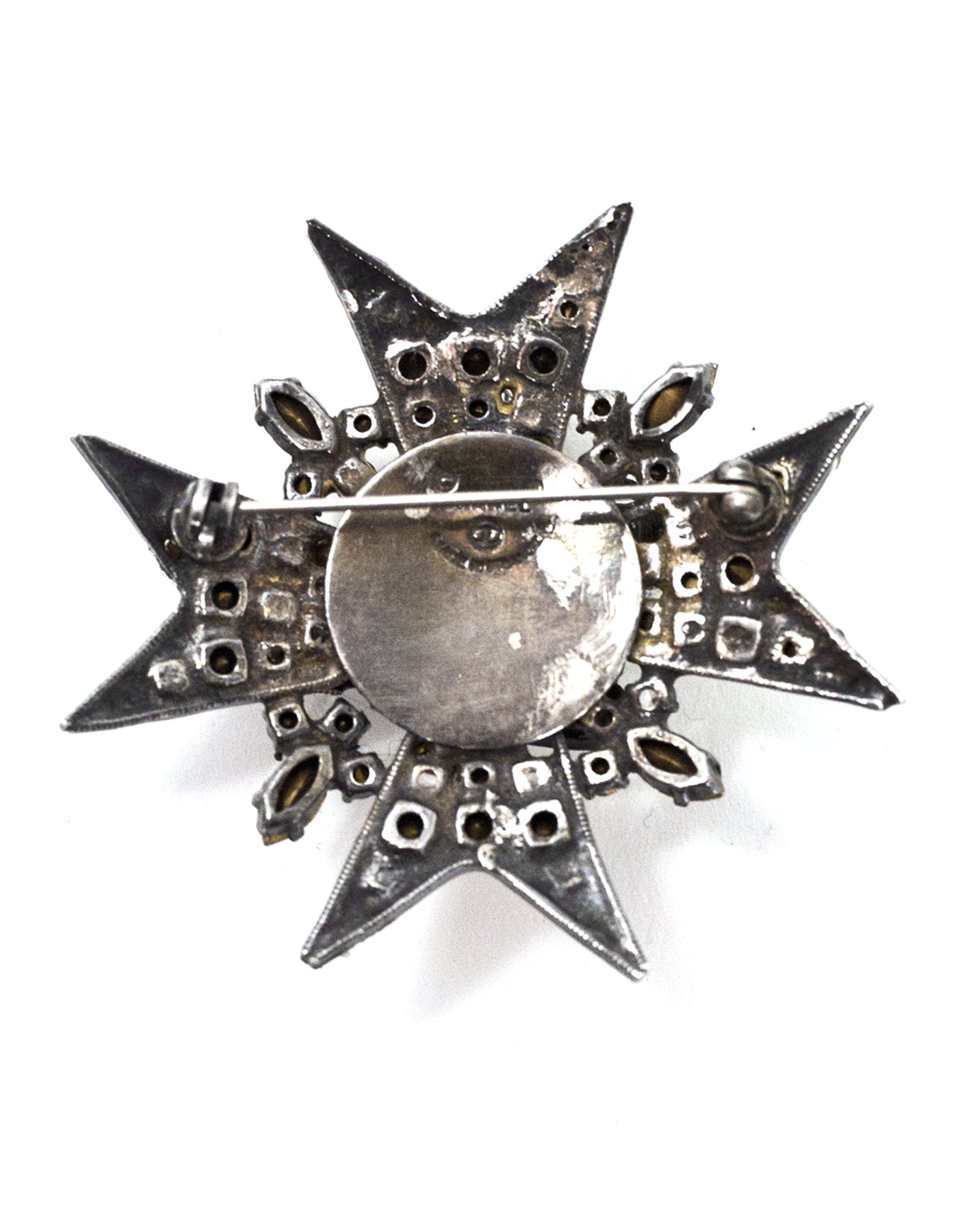 CHANEL Vintage Rhinestone Star & Bird Brooch