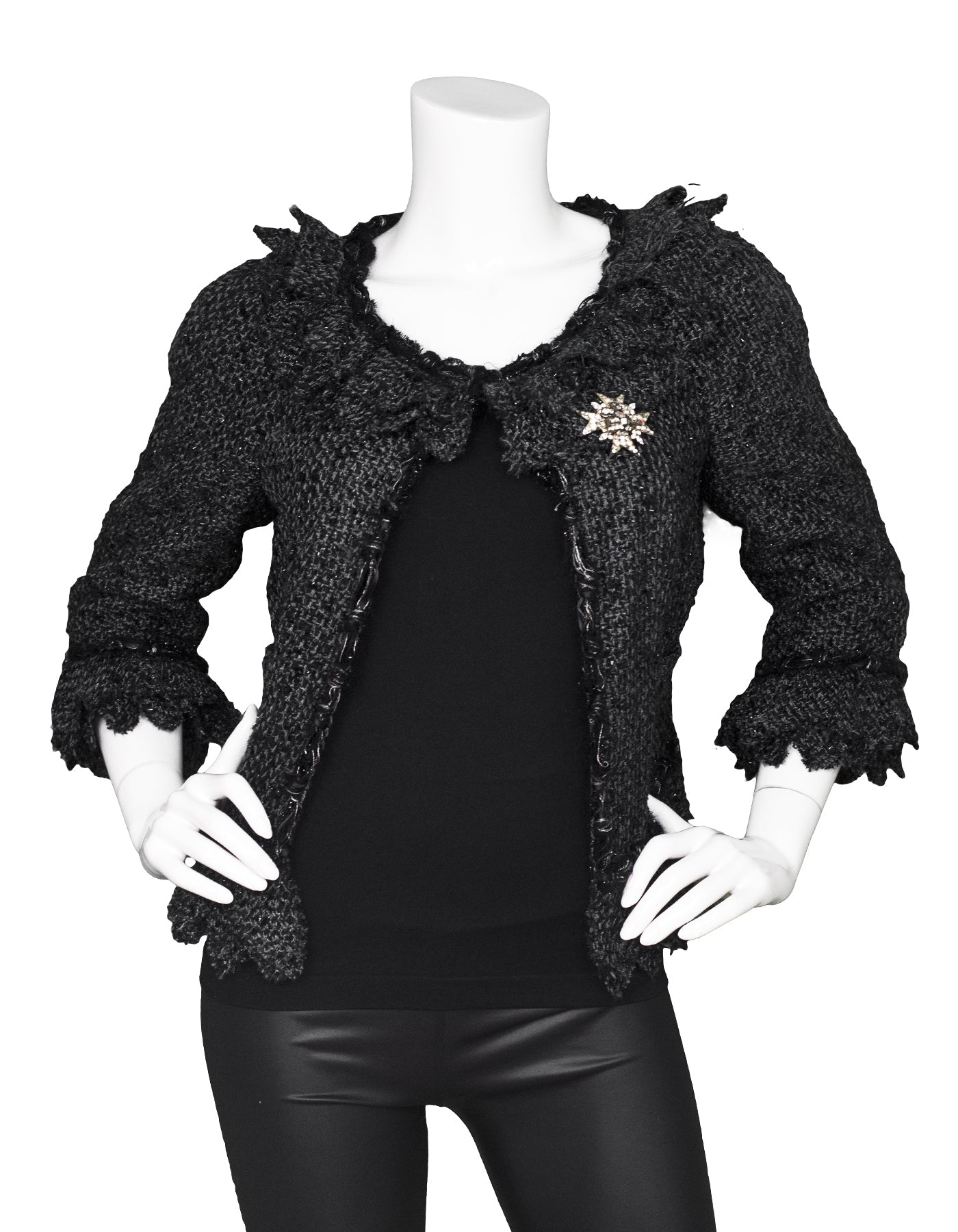 CHANEL Vintage Rhinestone Star & Bird Brooch