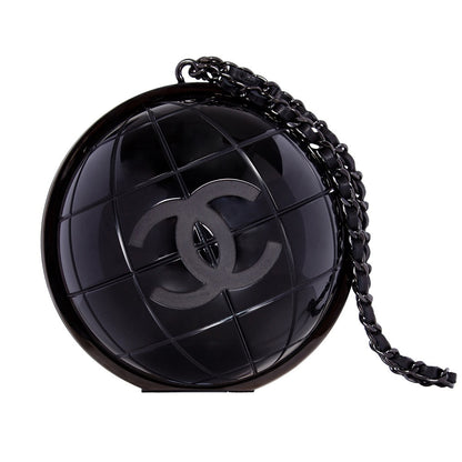 Chanel Black Globe Minaudiere Clutch