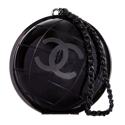 Chanel Black Globe Minaudiere Clutch