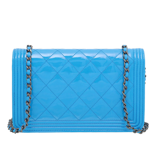 Chanel Blue Boy Wallet on Chain Small