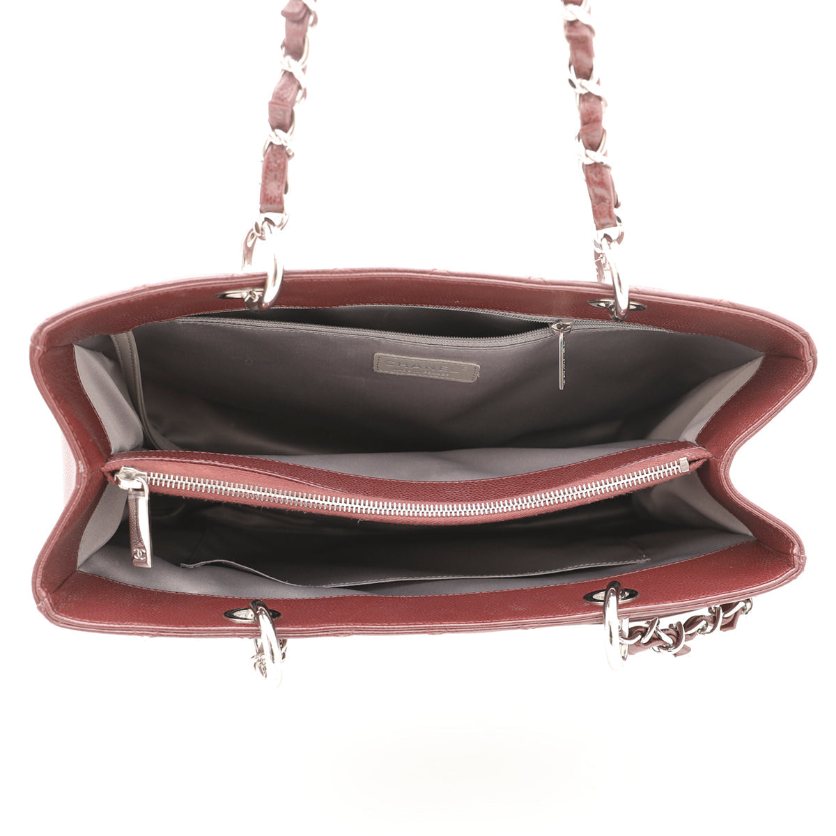 Chanel Brownish Maroon GST Medium Tote Bag