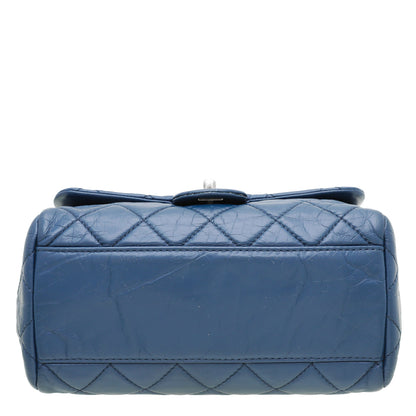 Chanel Blue CC Accordion Aged Flap Bag