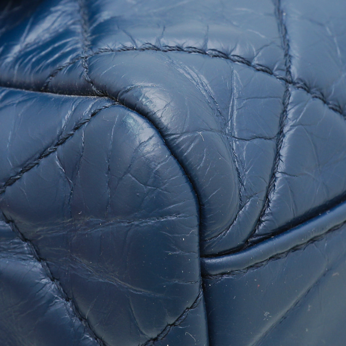 Chanel Blue CC Accordion Aged Flap Bag