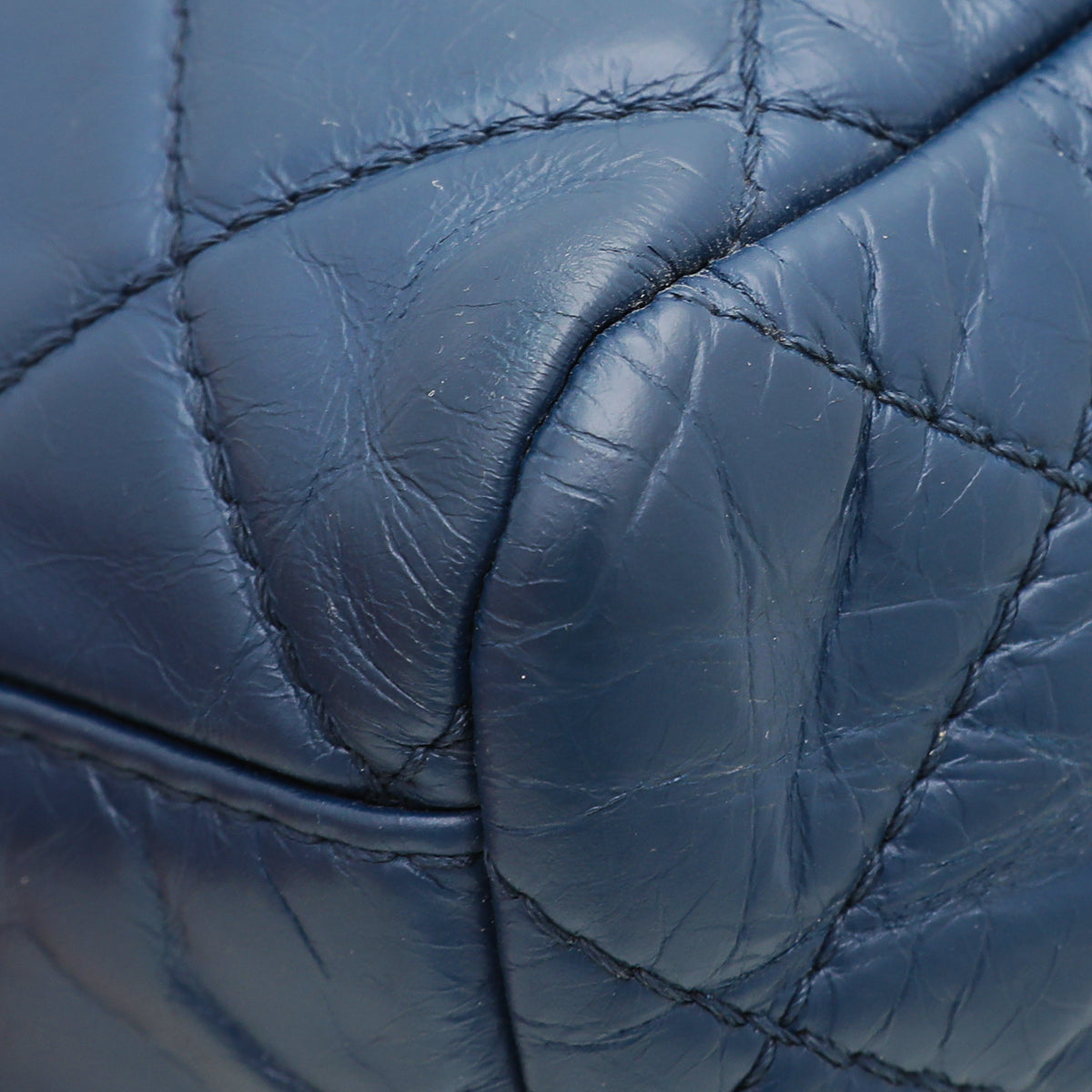 Chanel Blue CC Accordion Aged Flap Bag