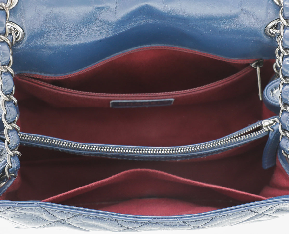 Chanel Blue CC Accordion Aged Flap Bag