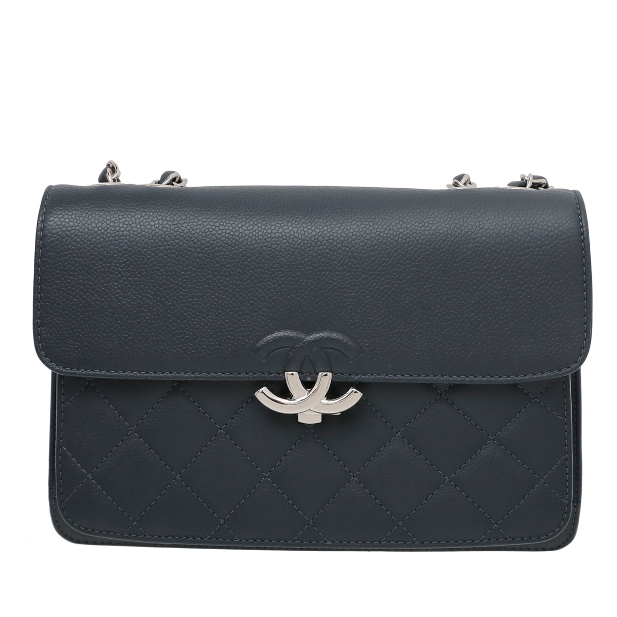 Chanel Navy Blue CC Box Flap Bag