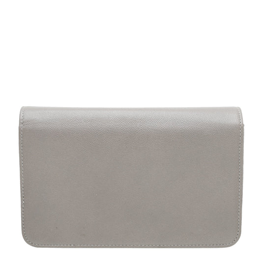 Chanel Gray CC Sevruga Wallet On Chain