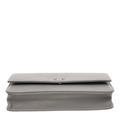 Chanel Gray CC Sevruga Wallet On Chain