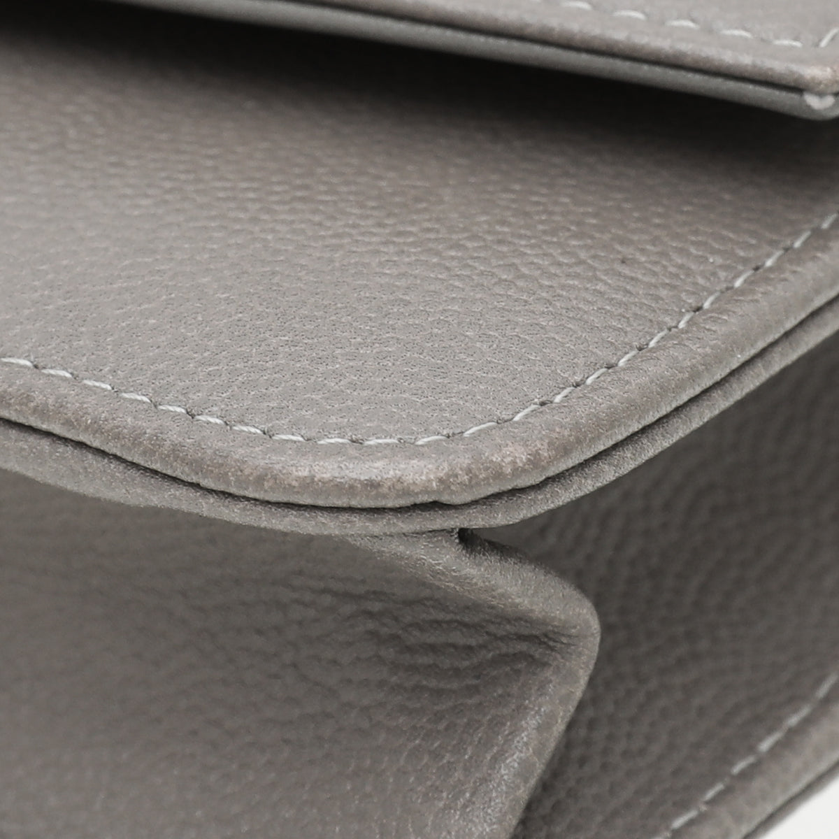 Chanel Gray CC Sevruga Wallet On Chain