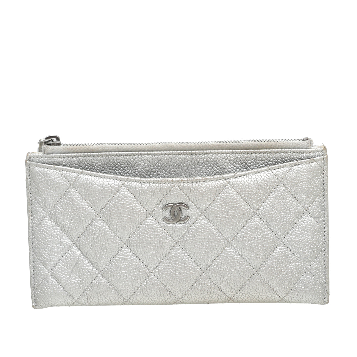 Chanel CSilver CC Zip Pouch