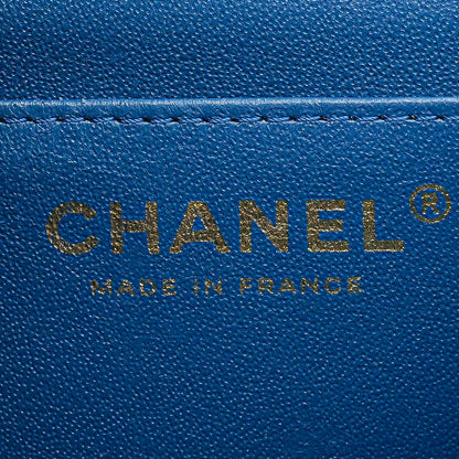 Chanel Blue CC Chevron Mini Square Flap Bag