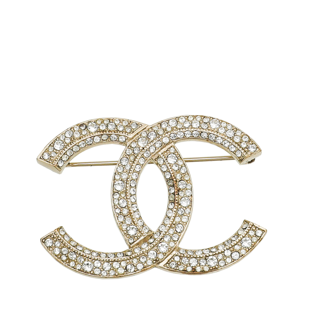 Chanel Gold CC Crystal Brooch