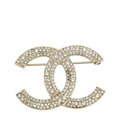 Chanel Gold CC Crystal Brooch