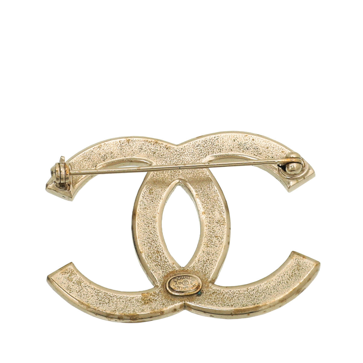 Chanel Gold CC Crystal Brooch