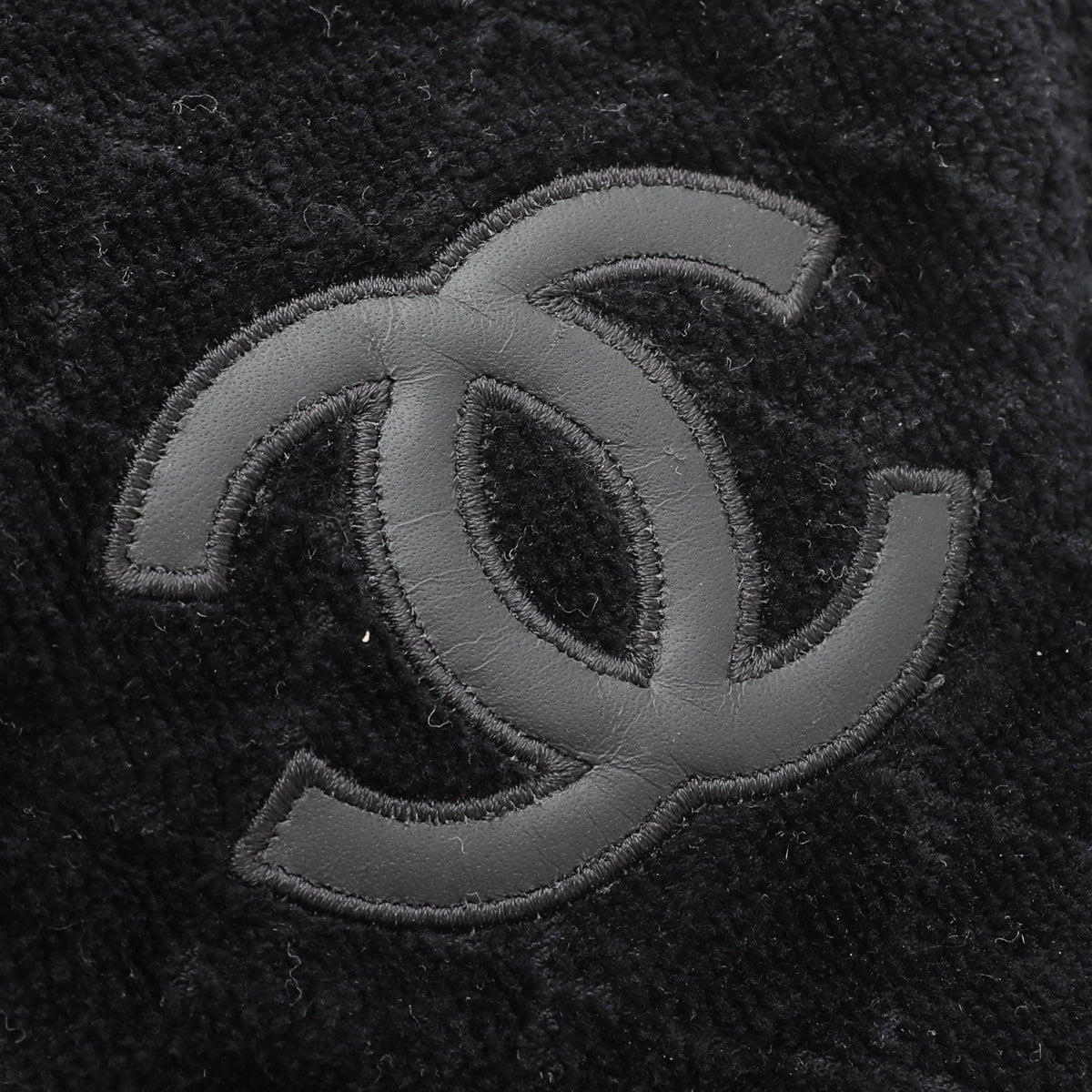 Chanel Black CC Quilted Diamond Baseball Hat Small
