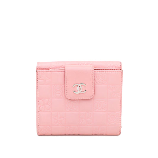Chanel Pink CC Embossed Charms French Wallet