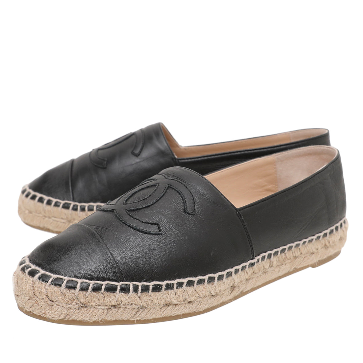 Chanel Black CC Espadrille 37