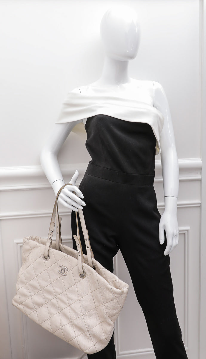 Chanel Off White CC On The Road Tote Bag
