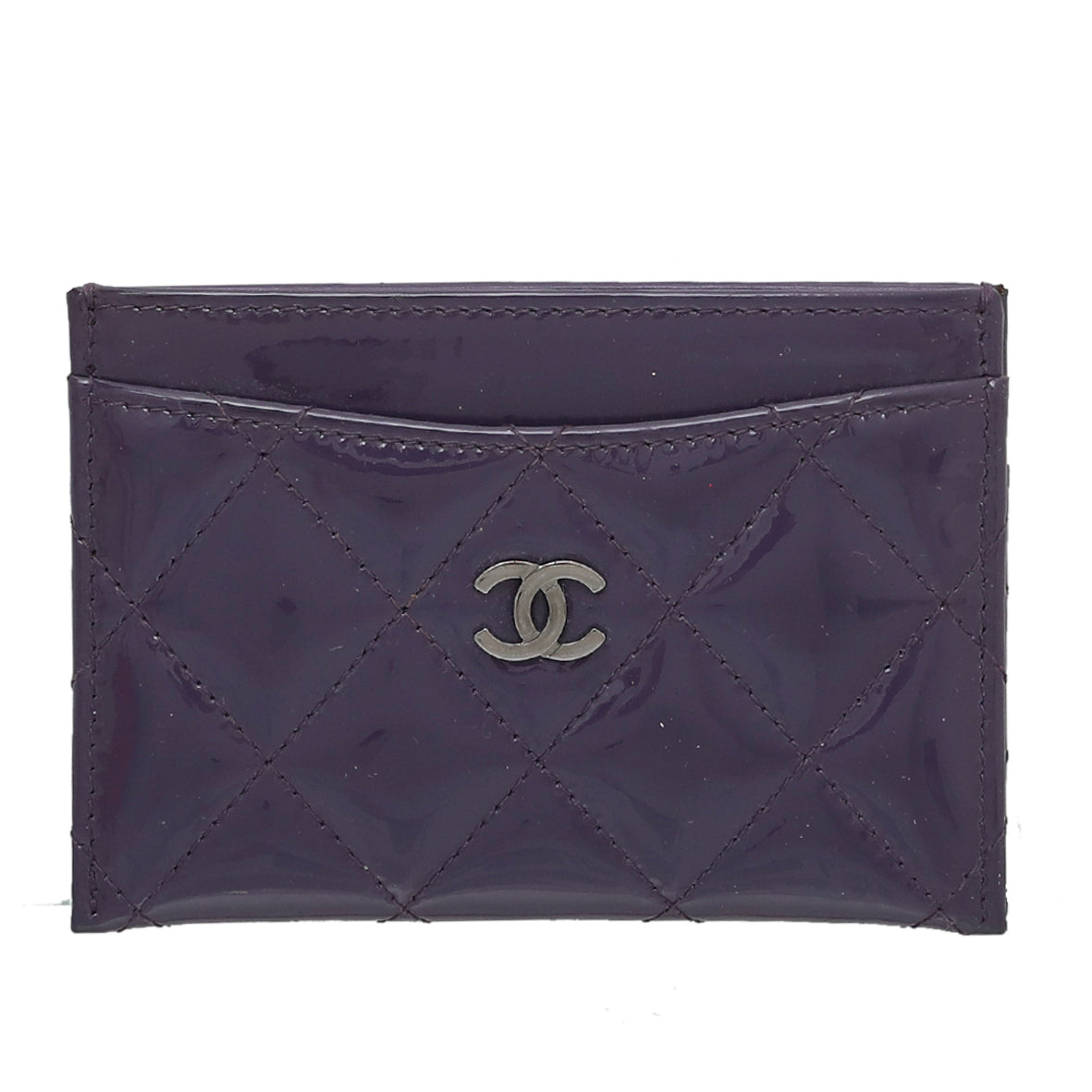 Chanel Violet CC Quilted Card Holder