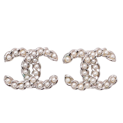 Chanel CC Pearl Earrings