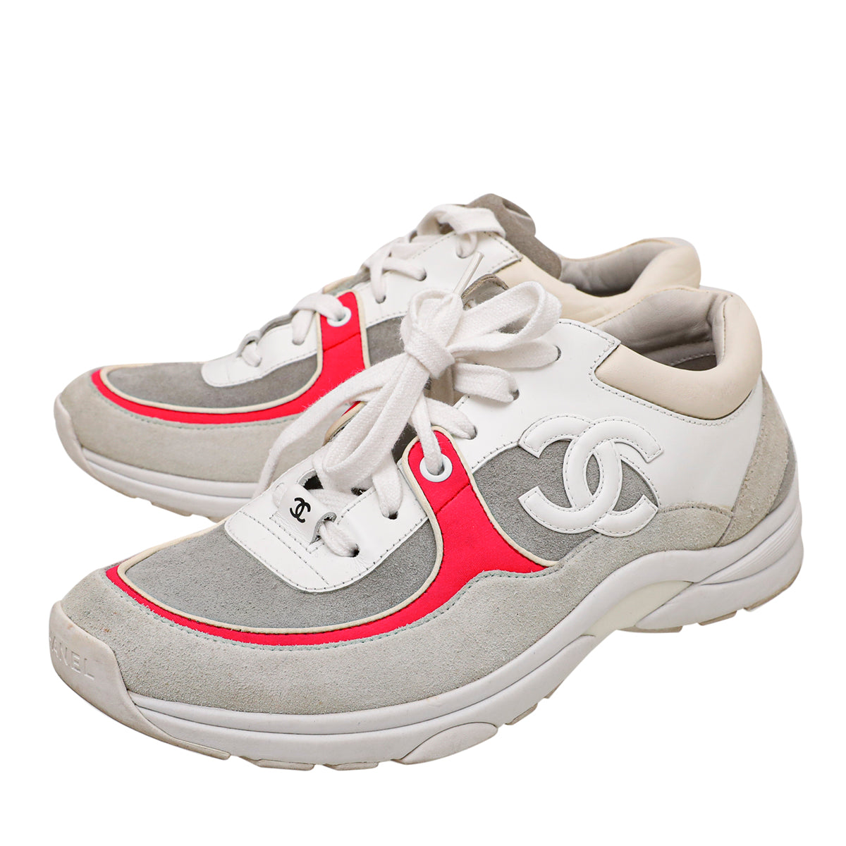 Chanel Tricolor CC Suede Sneaker 38.5