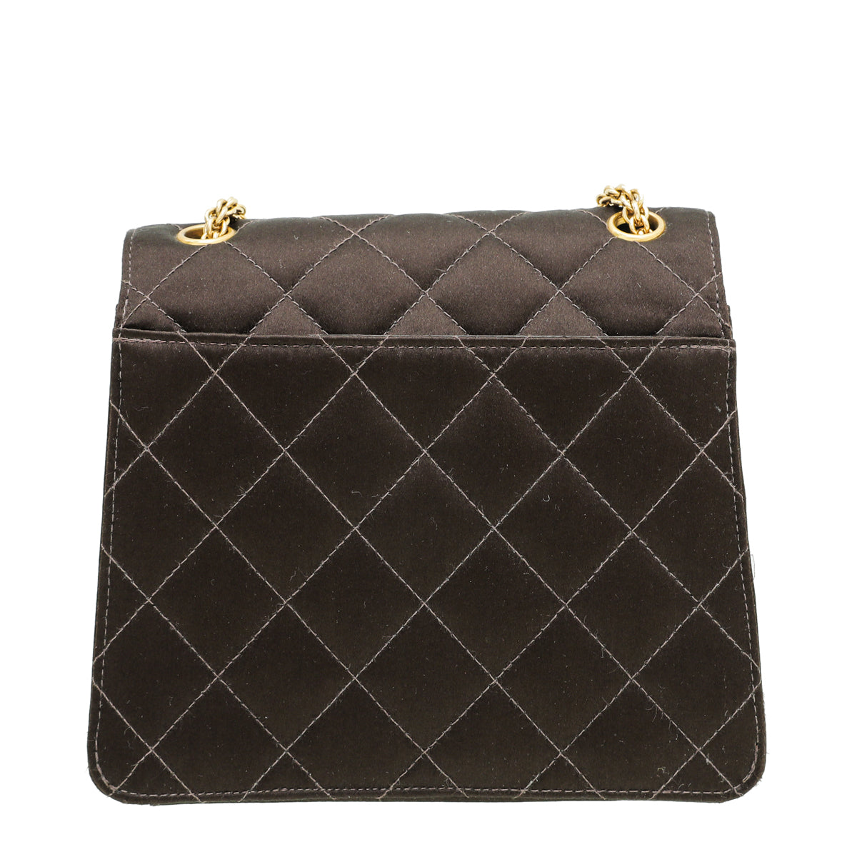 Chanel Chocolate Satin CC Quilted Flap Bag