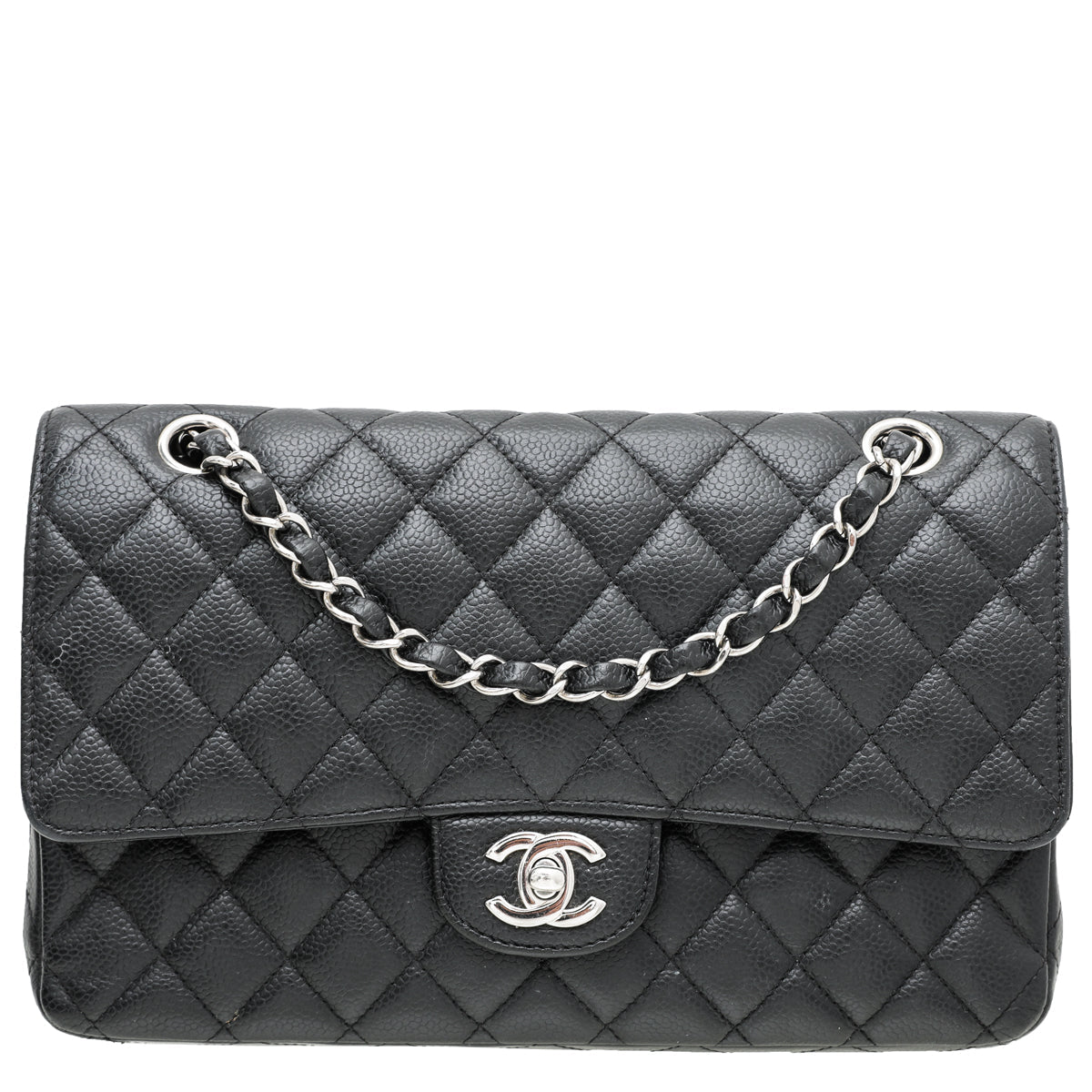 Chanel Black Classic Double Flap Medium Bag