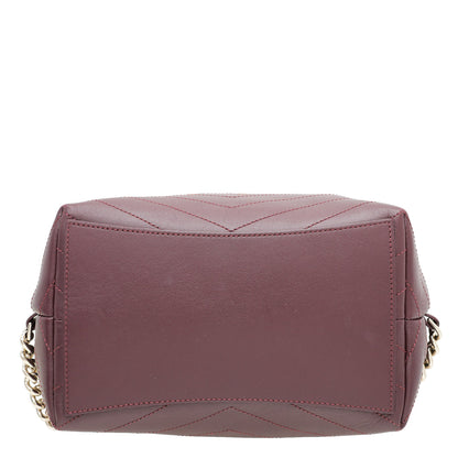 Chanel Burgundy Coco Chevron Backpack Bag