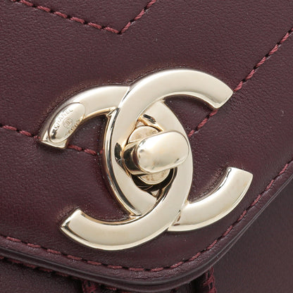 Chanel Burgundy Coco Chevron Backpack Bag