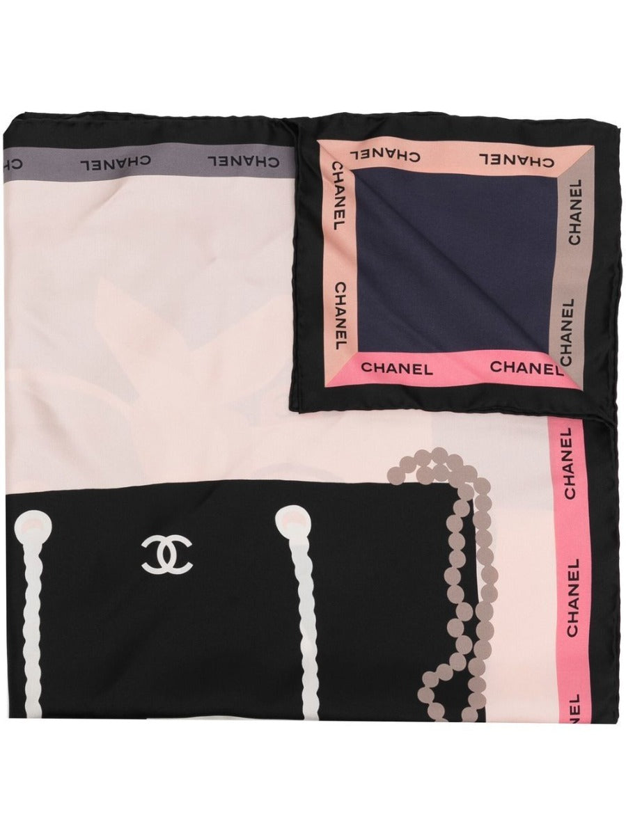 Nude Classic Bag Print Silk Scarf