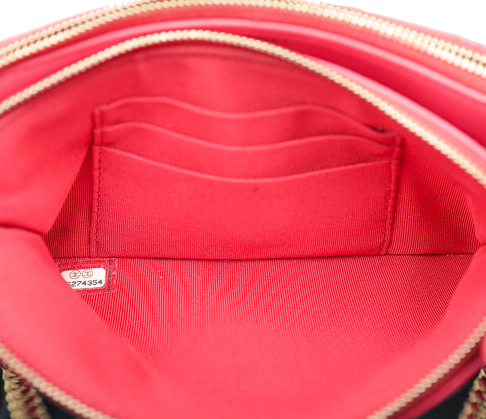 Chanel Pink Double Zip Wallet On Chain