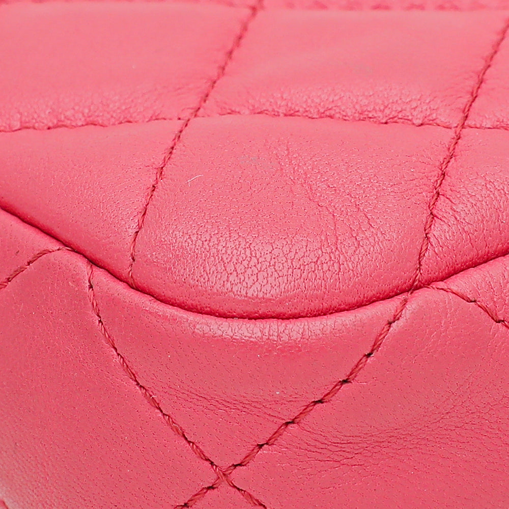 Chanel Pink Double Zip Wallet On Chain