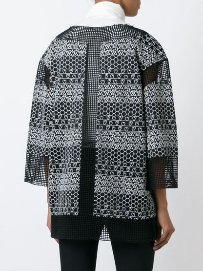 Black Heart Embroidered Blouse