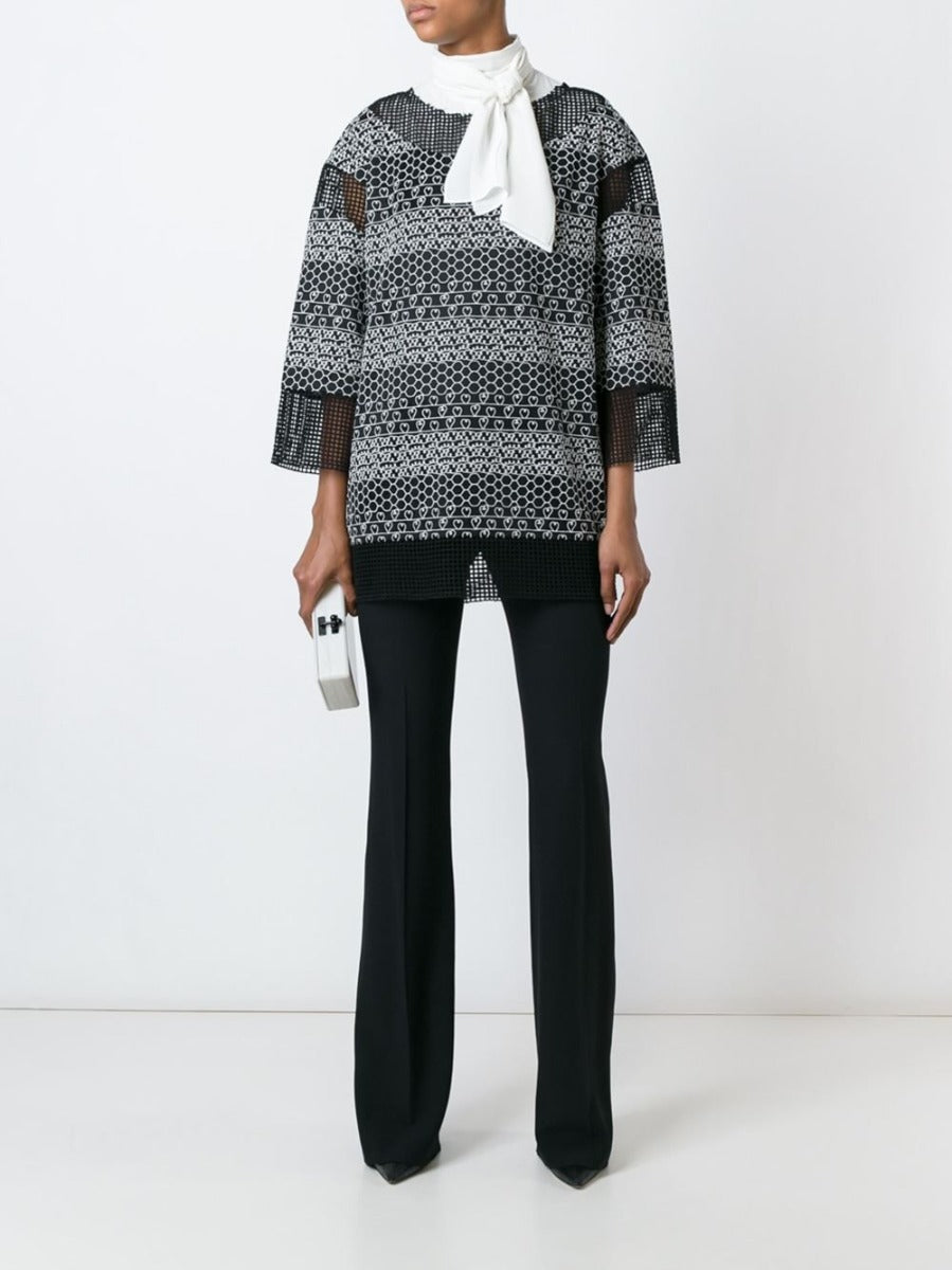 Black Heart Embroidered Blouse