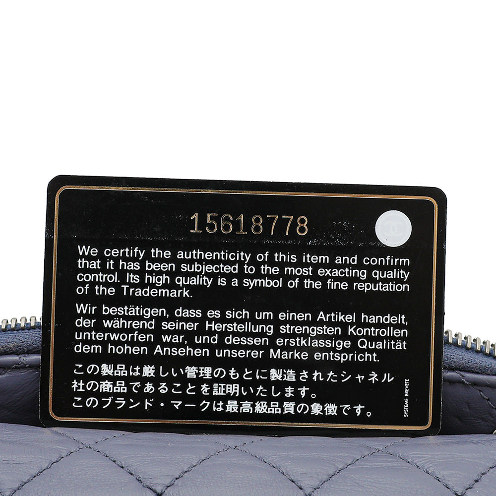 Chanel Grayish Blue Flap Zippy Back Bag