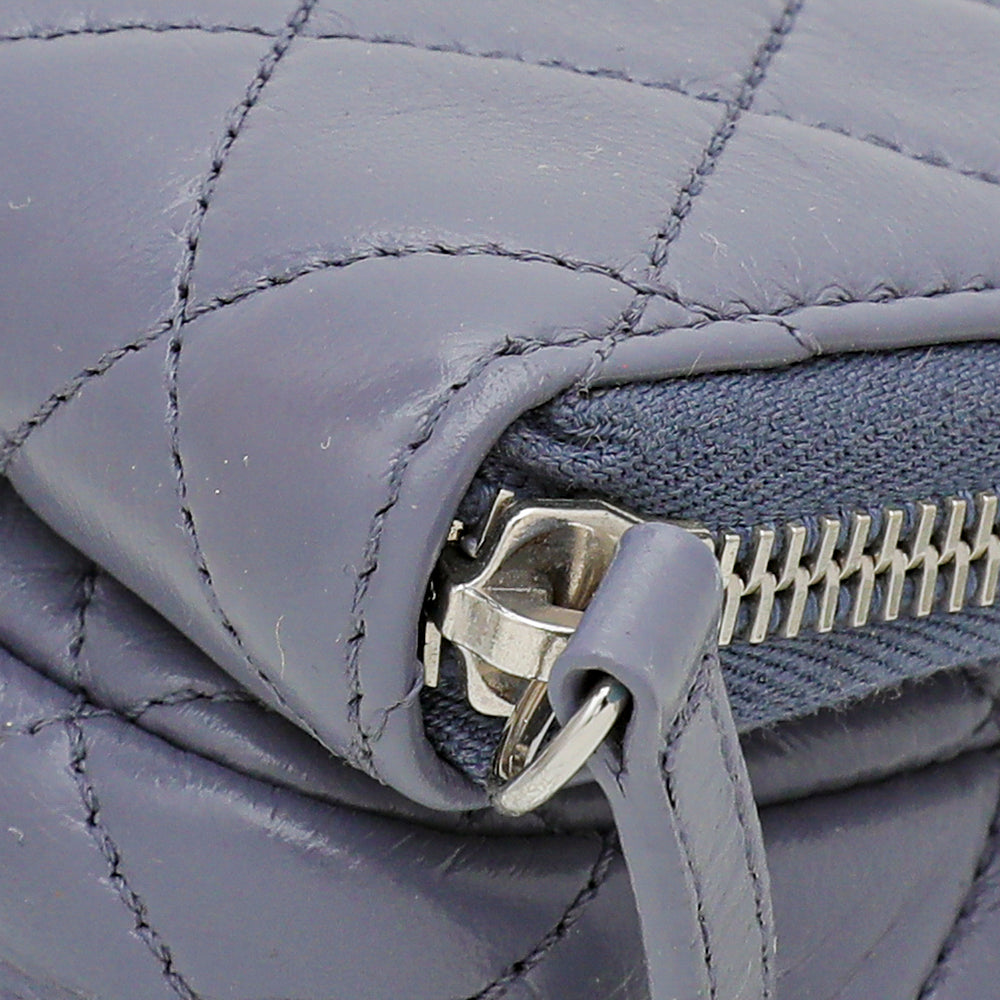 Chanel Grayish Blue Flap Zippy Back Bag