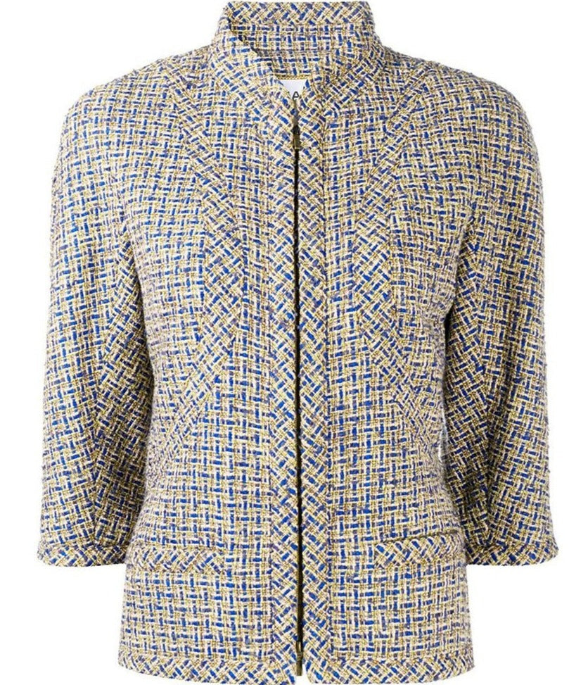 Grey Tweed Zip Jacket