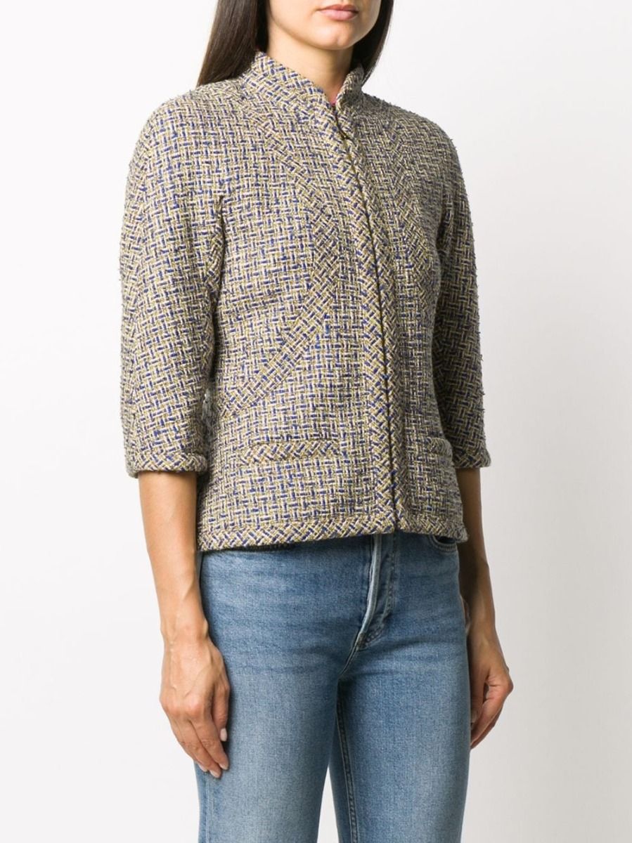 Grey Tweed Zip Jacket
