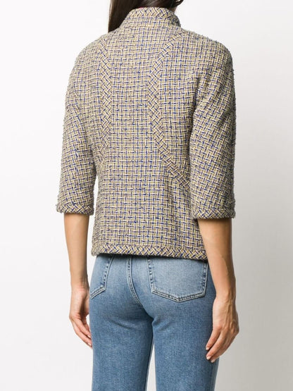 Grey Tweed Zip Jacket