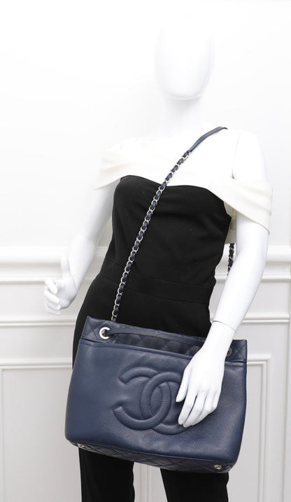 Chanel Navy Blue GST Timeless Shopping Bag