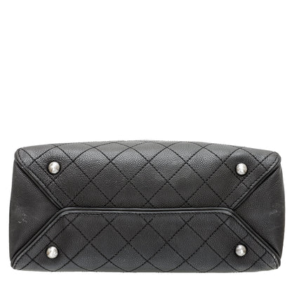 Chanel Black Hampton Convertible Tote Bag