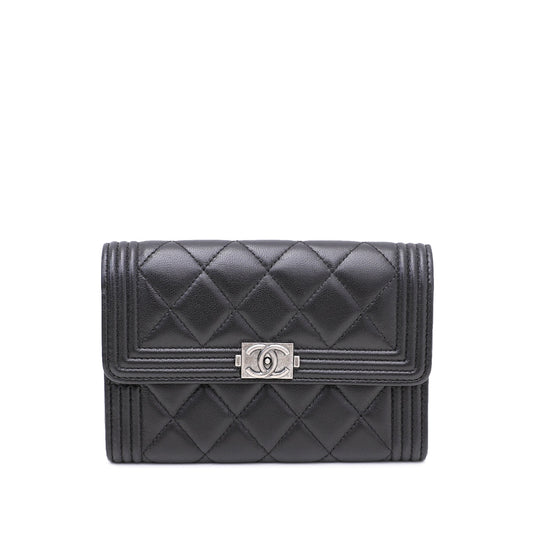 Chanel Black Le Boy Flap Wallet